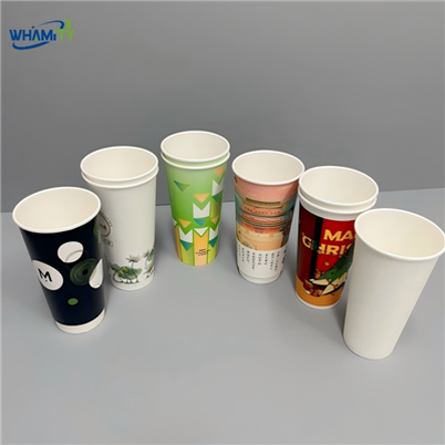 22 unces papīra aukstās karstās krūzes - Vienreizējās lietošanas dzērienu krūzes ar vienu dubultsienu Ø90